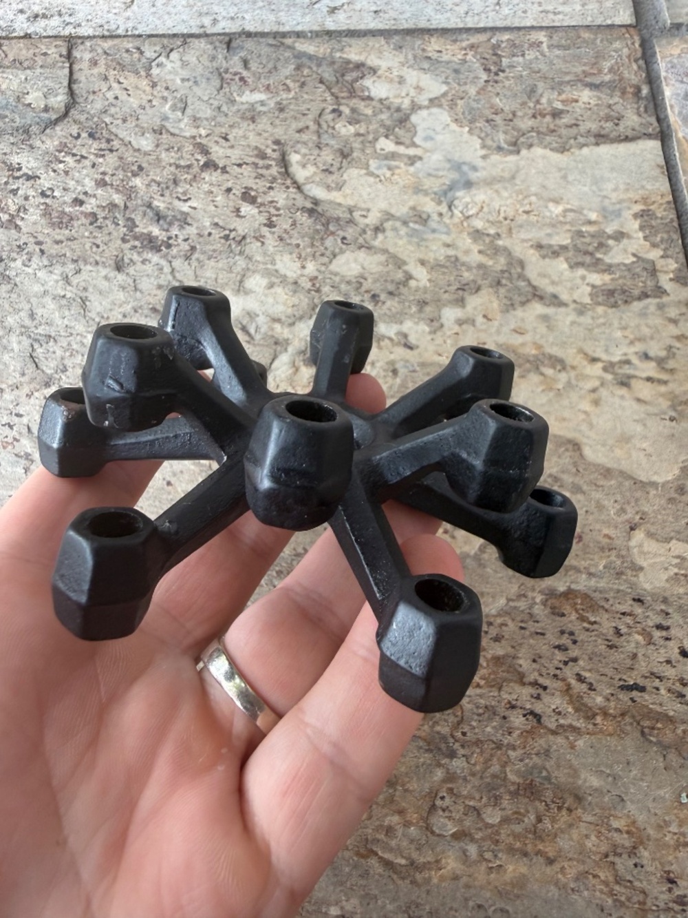 Vintage Mid Century Modern Cast Iron Spider Mini Candle Holder Atomic Japan 4” - Picture 5 of 13